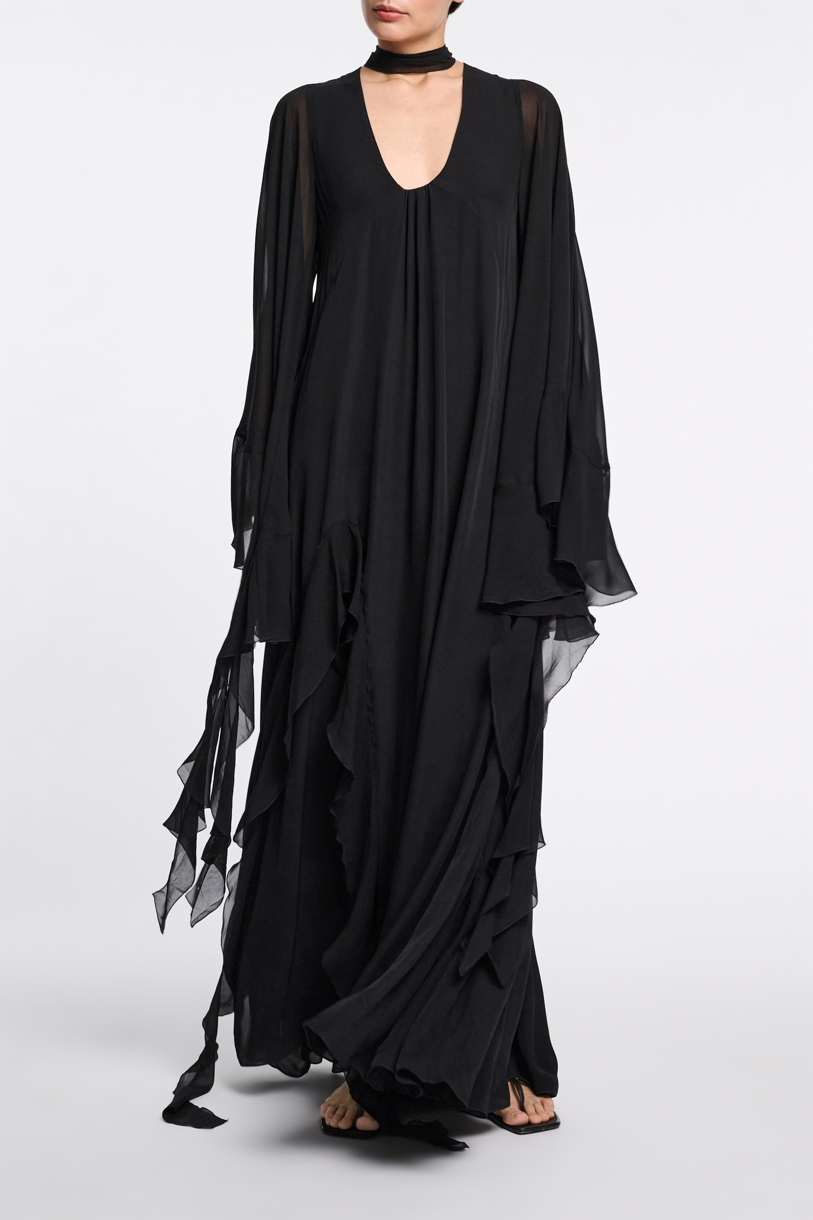 Dorothee Schumacher Maxikleid mit tiefem Rückenausschnitt pure black