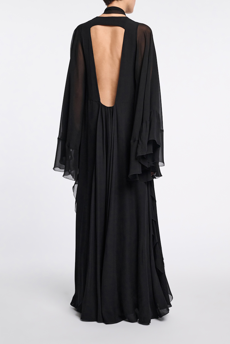 Dorothee Schumacher Maxikleid mit tiefem Rückenausschnitt pure black