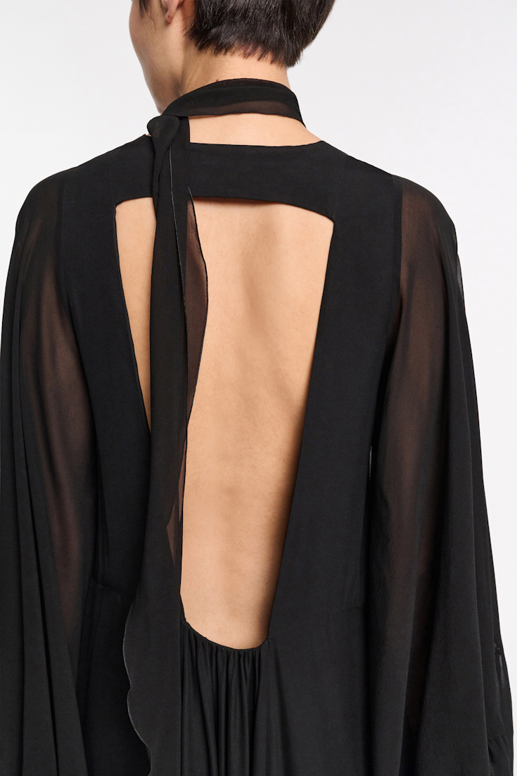 Dorothee Schumacher Maxikleid mit tiefem Rückenausschnitt pure black
