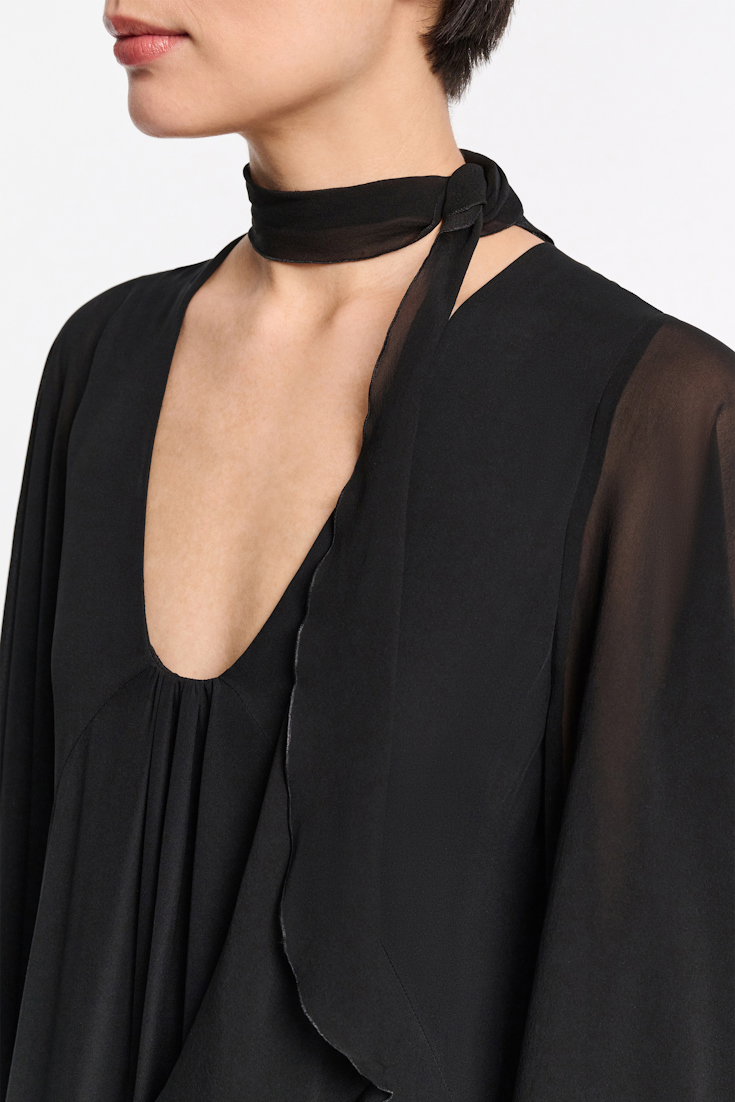 Dorothee Schumacher Maxikleid mit tiefem Rückenausschnitt pure black