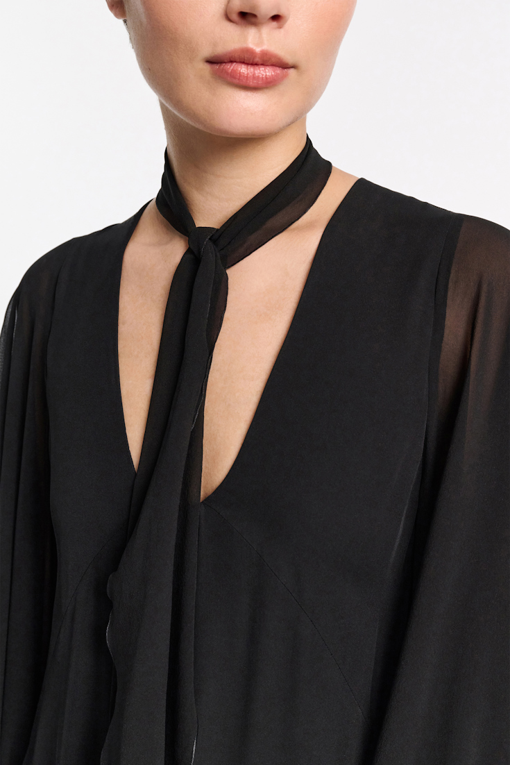 Dorothee Schumacher Maxikleid mit tiefem Rückenausschnitt pure black