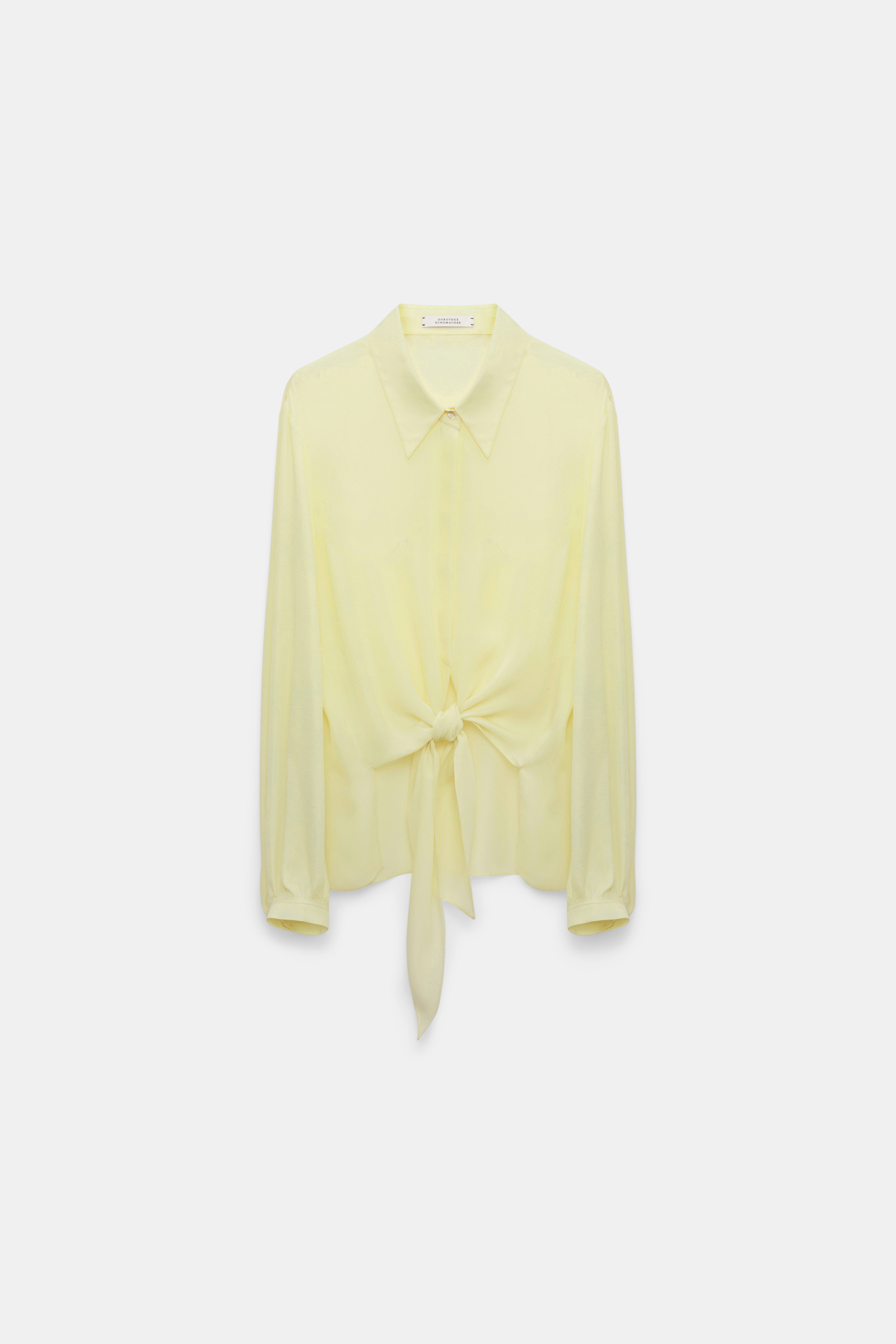 Dorothee Schumacher Bindebluse aus Seiden-Double-Georgette light lemon