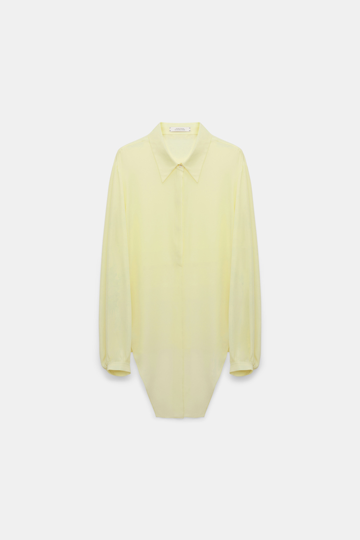 Dorothee Schumacher Bindebluse aus Seiden-Double-Georgette light lemon