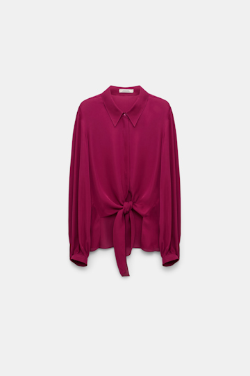Dorothee Schumacher Bindebluse aus Seiden-Double-Georgette berry