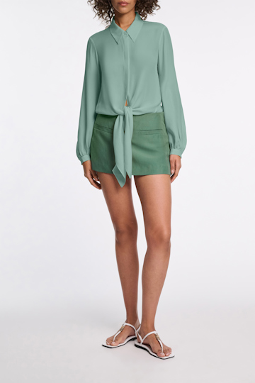Dorothee Schumacher Bindebluse aus Seiden-Double-Georgette jade