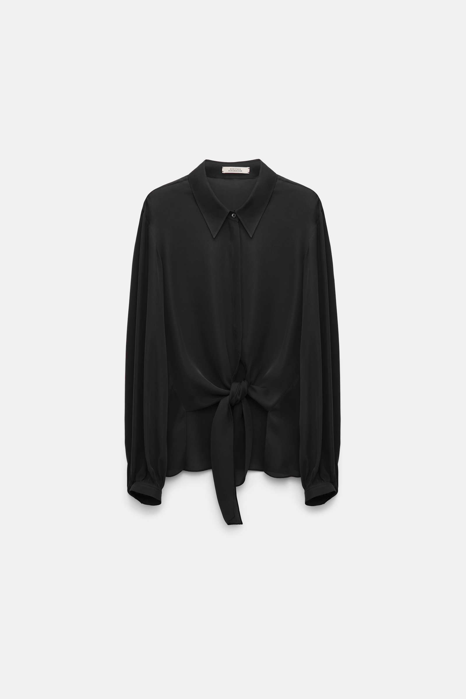Dorothee Schumacher Bindebluse aus Seiden-Double-Georgette pure black