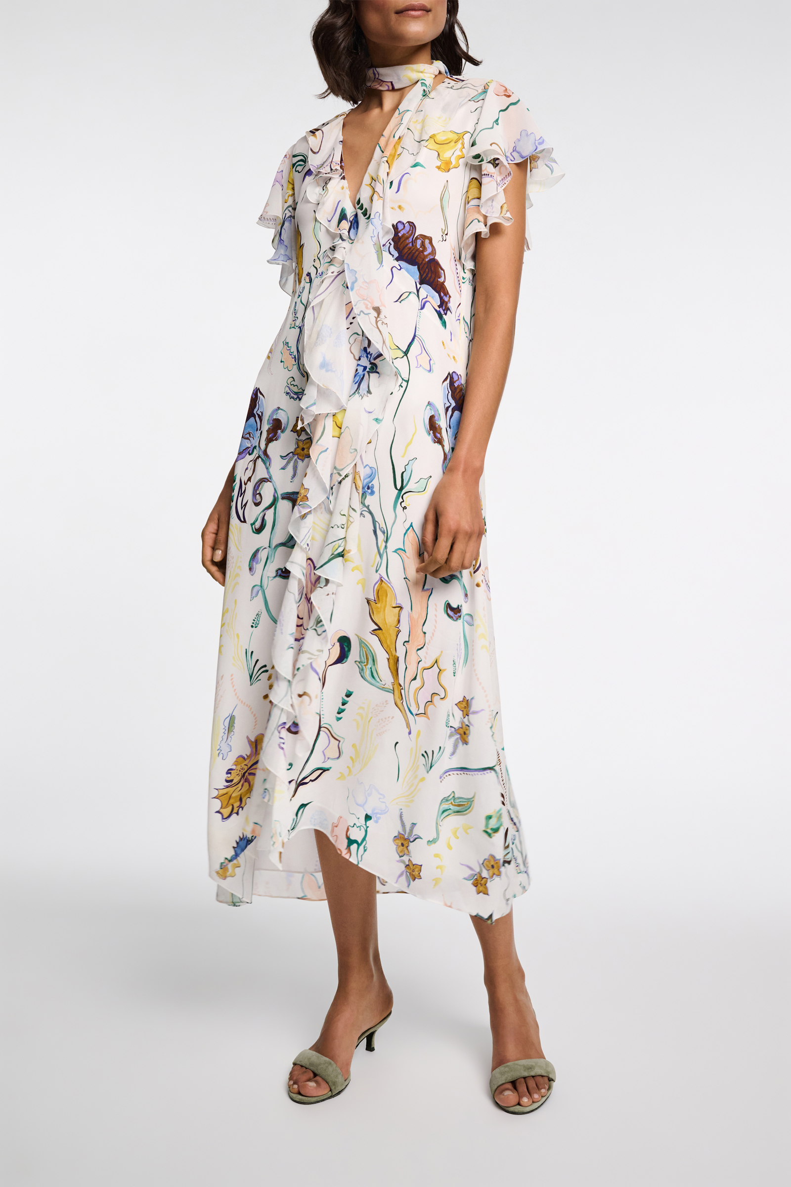 Dorothee Schumacher Midi-Kleid mit Volants und Signature Print Fairy Flower Print