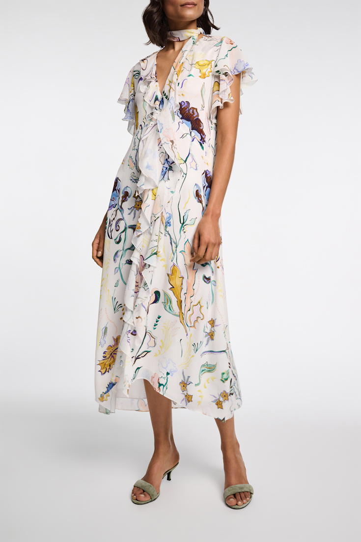 Dorothee Schumacher Midi-Kleid mit Volants und Signature Print Fairy Flower Print
