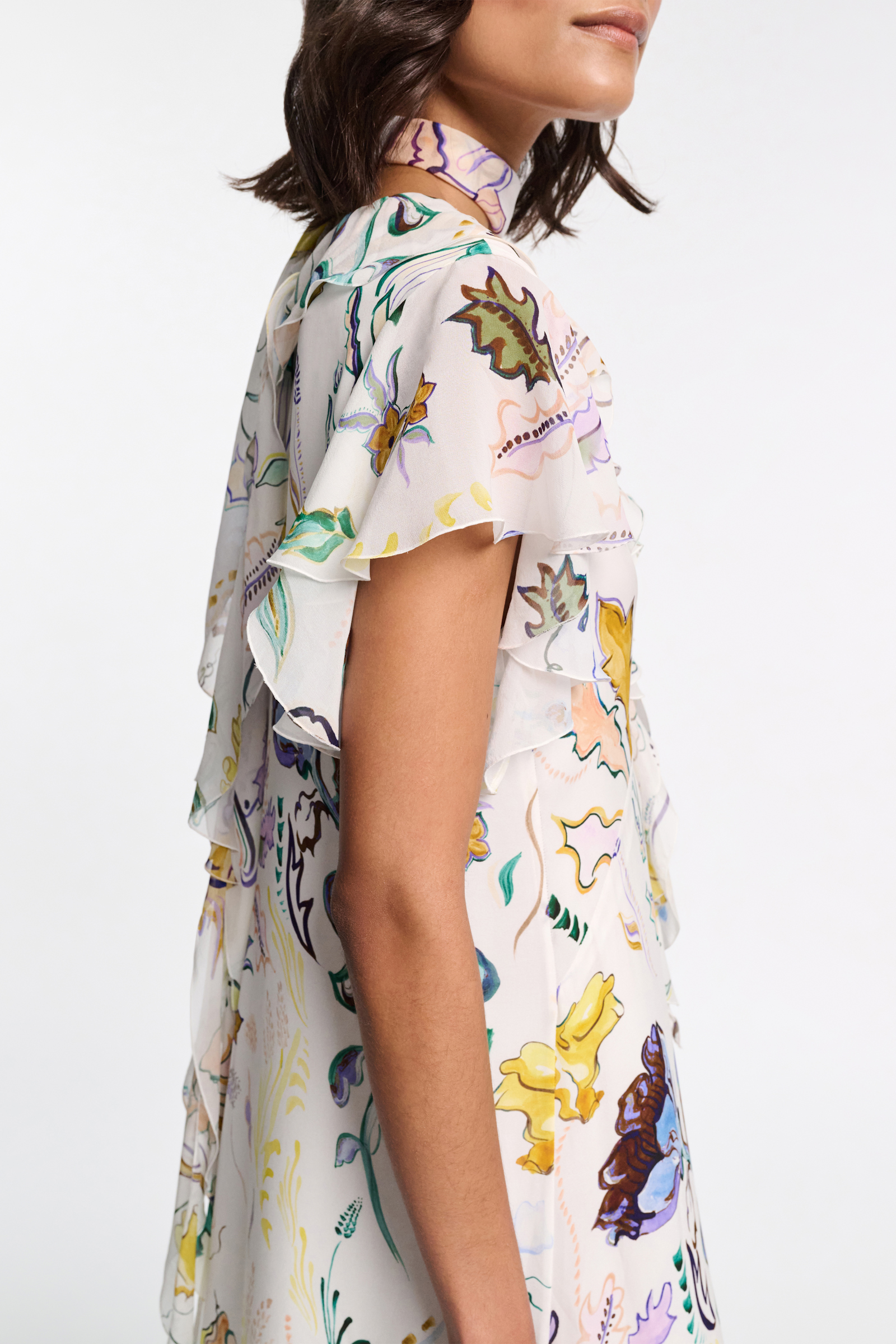 Dorothee Schumacher Midi-Kleid mit Volants und Signature Print Fairy Flower Print