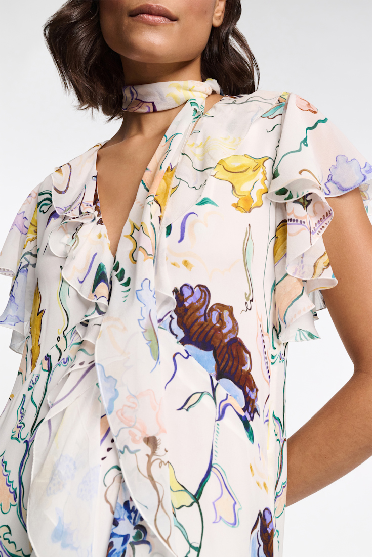 Dorothee Schumacher Midi-Kleid mit Volants und Signature Print Fairy Flower Print