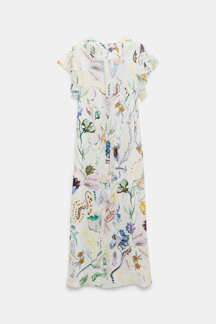 Dorothee Schumacher Midi-Kleid mit Volants und Signature Print Fairy Flower Print