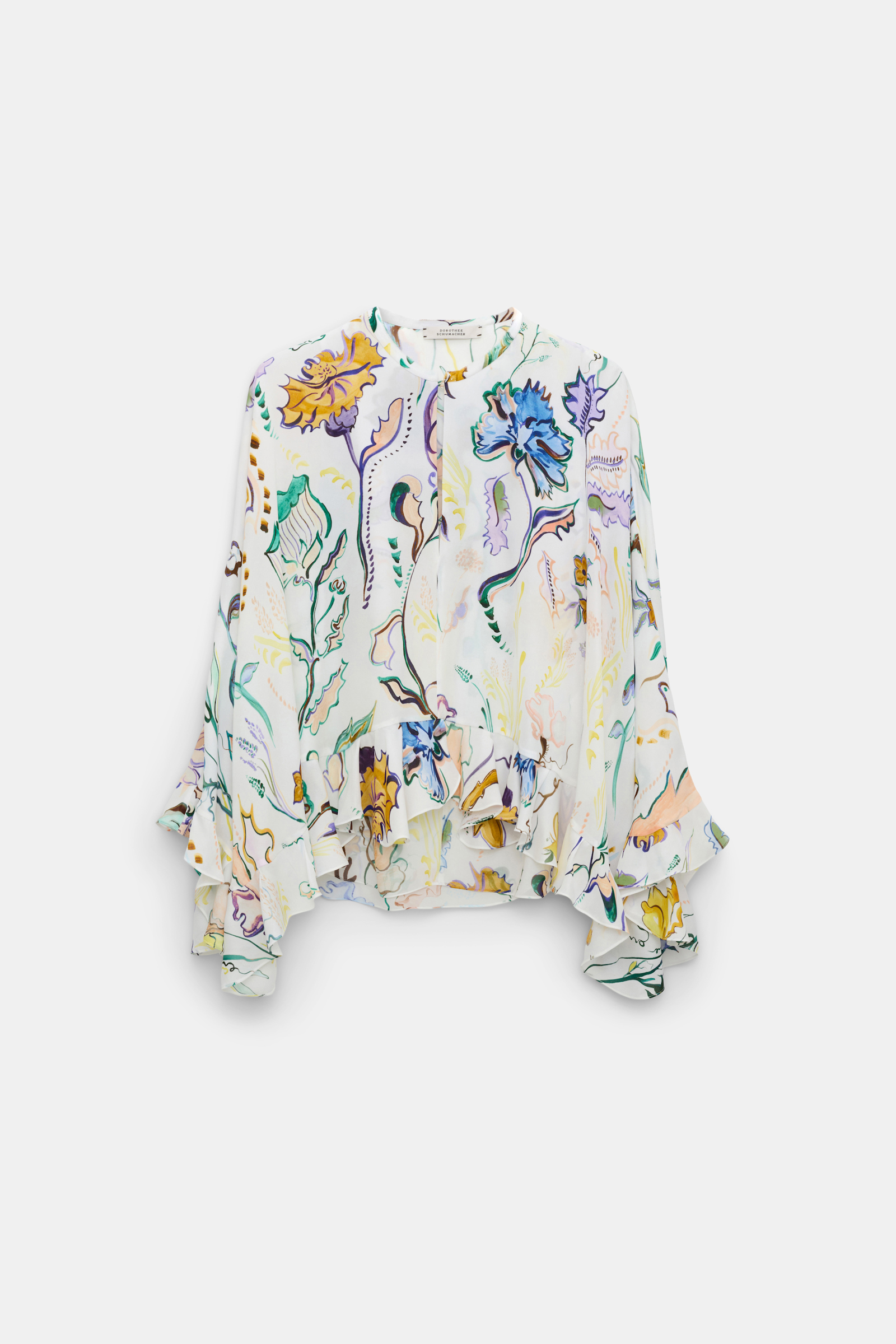 Dorothee Schumacher Printed silk georgette cape-blouse Wicked Flower Print