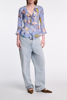 Dorothee Schumacher Bluse mit Signature-Print wicked flower blue