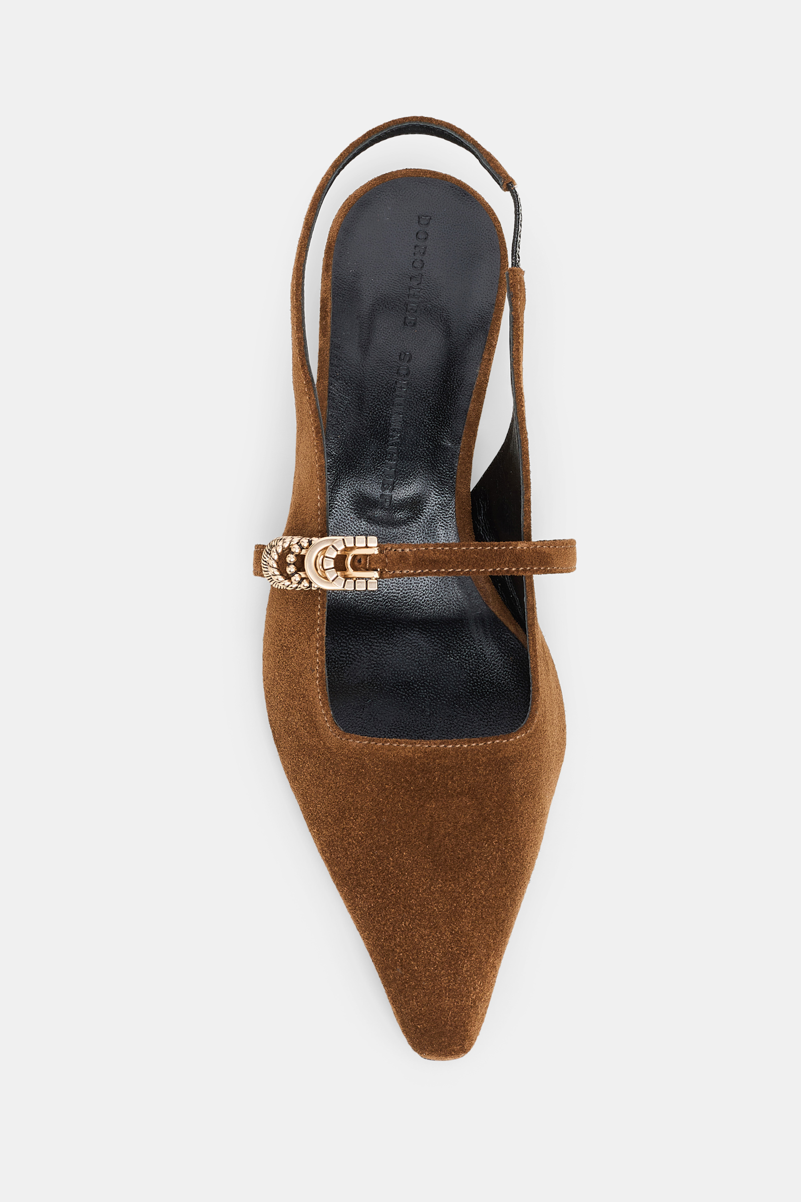 Dorothee Schumacher Micro heel suede slingbacks with D-rings vicunja