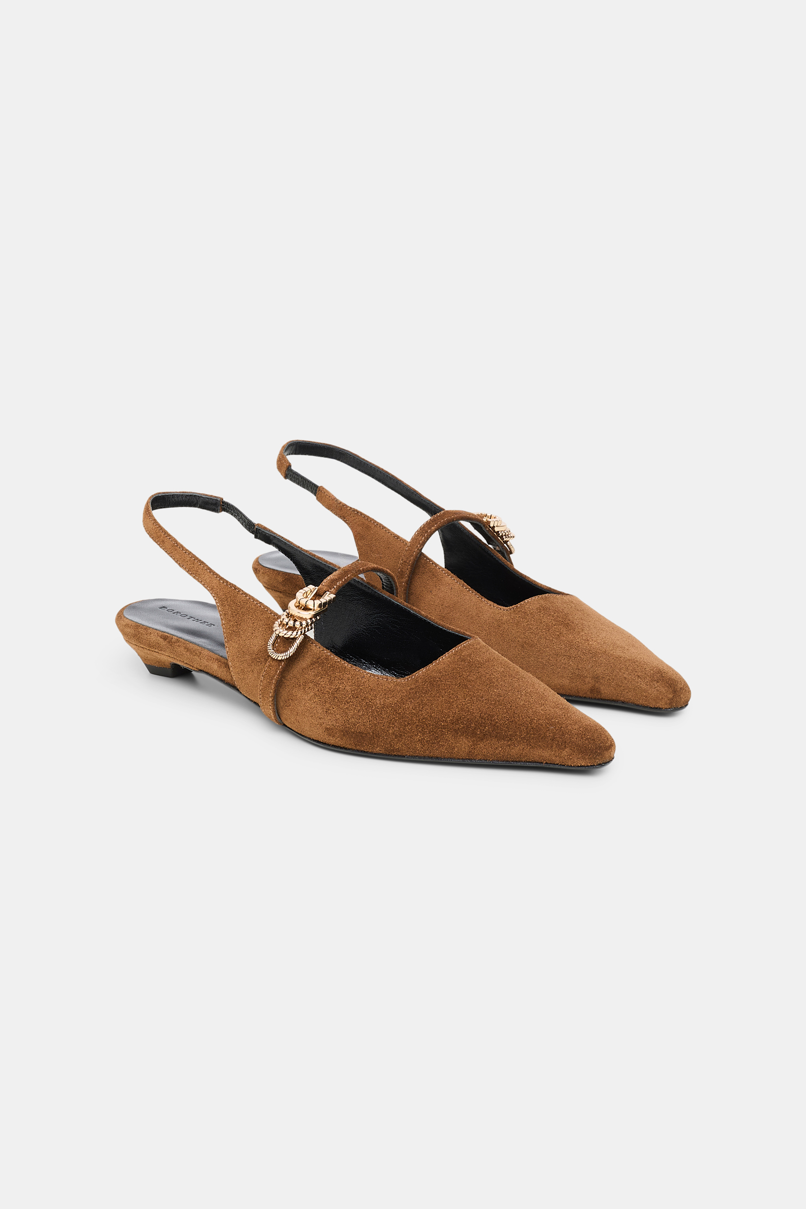 Dorothee Schumacher Micro heel suede slingbacks with D-rings vicunja