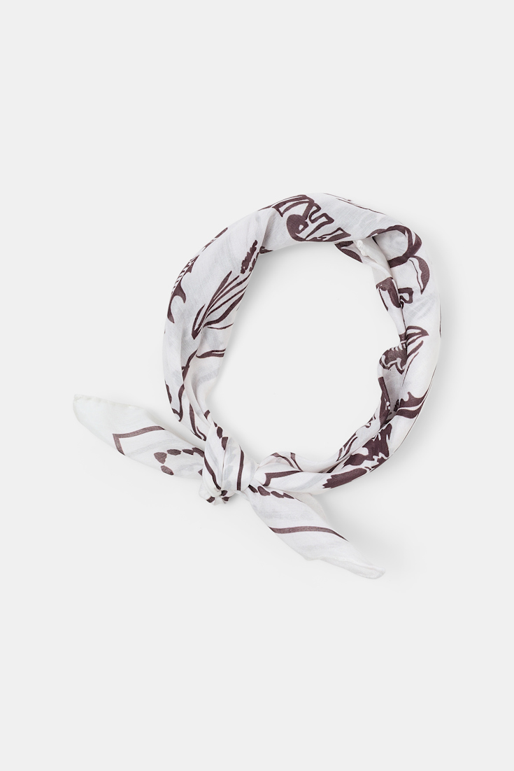 Dorothee Schumacher Bandana aus Baumwolle-Seide Mix offwhite brown friends