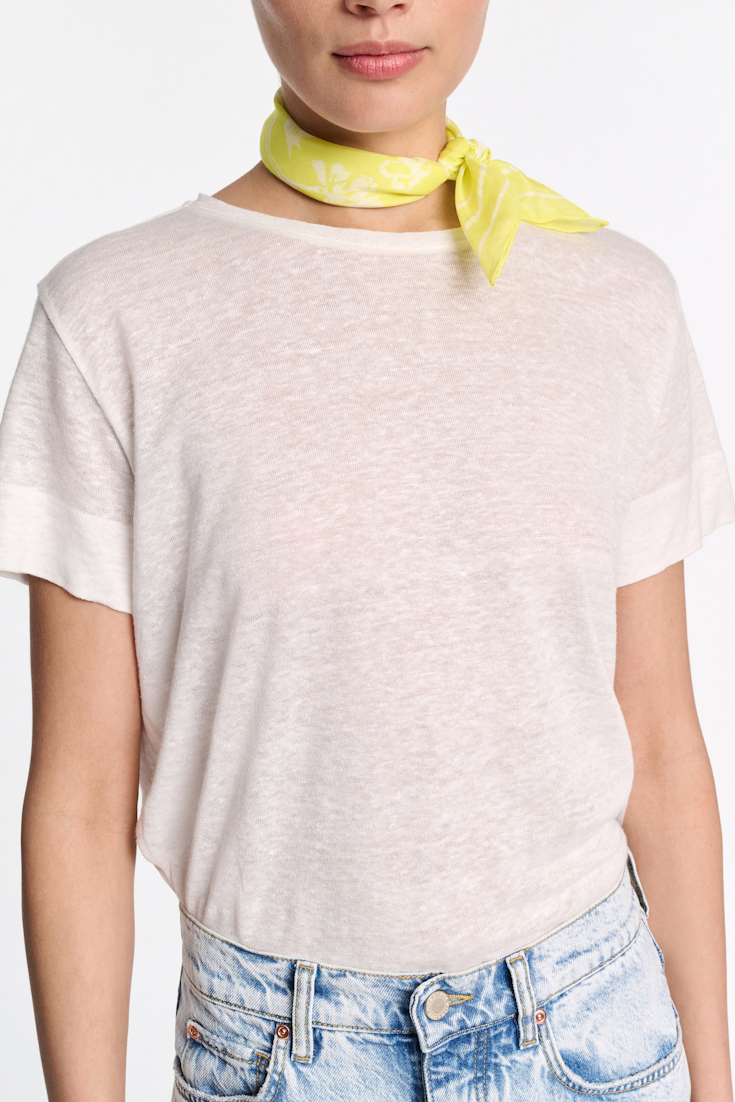 Dorothee Schumacher Bandana aus Baumwolle-Seide Mix lemon white friends