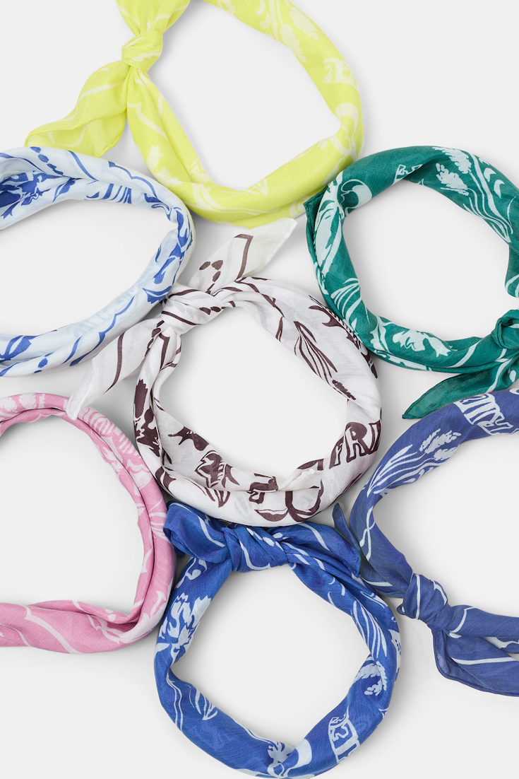 Dorothee Schumacher Bandana aus Baumwolle-Seide Mix cornflower white friends