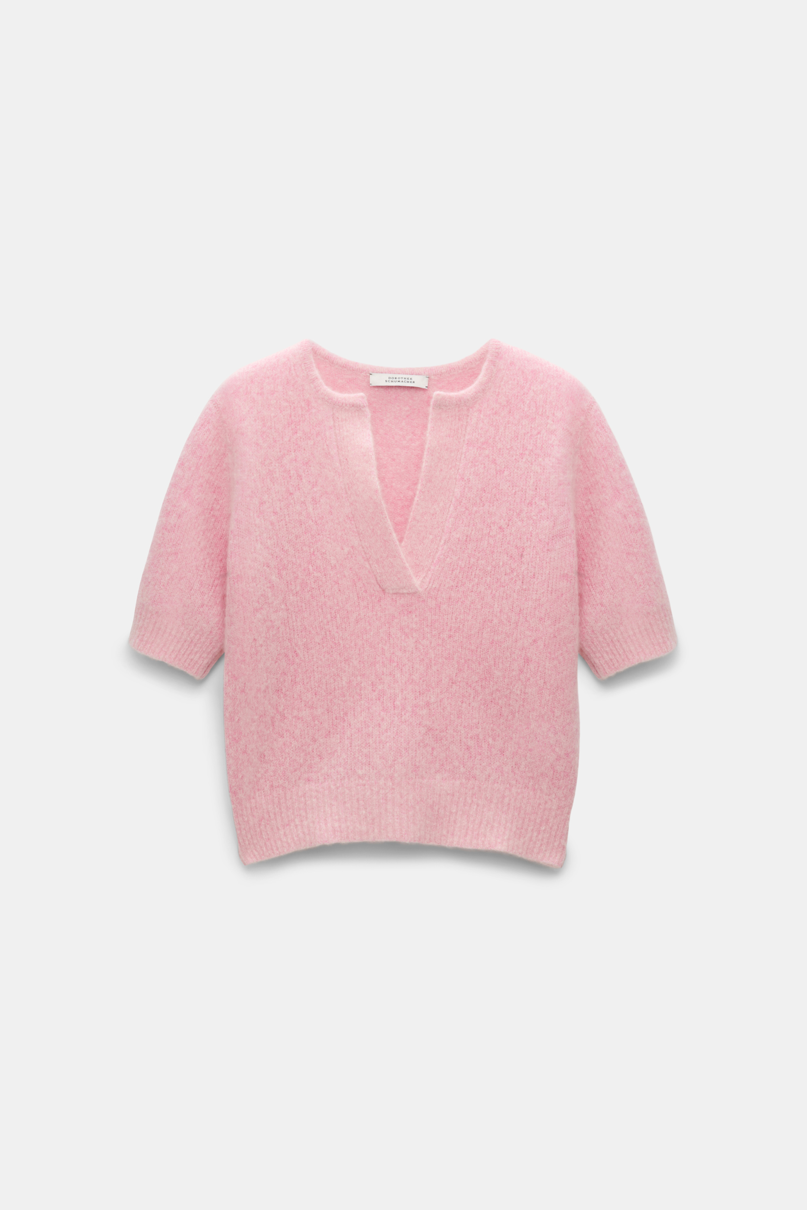 Dorothee Schumacher Extra soft cashmere crop sleeve sweater candy pink