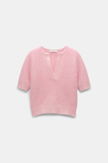 Dorothee Schumacher Besonders softer Kaschmirpullover mit verkürztem Arm candy pink