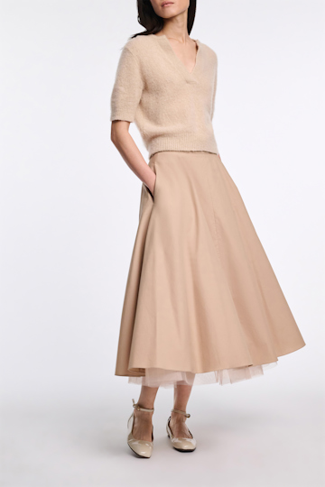 LUXURY LOVE pullover Dorothee Schumacher Besonders softer Kaschmirpullover mit verkürztem Arm baby camel