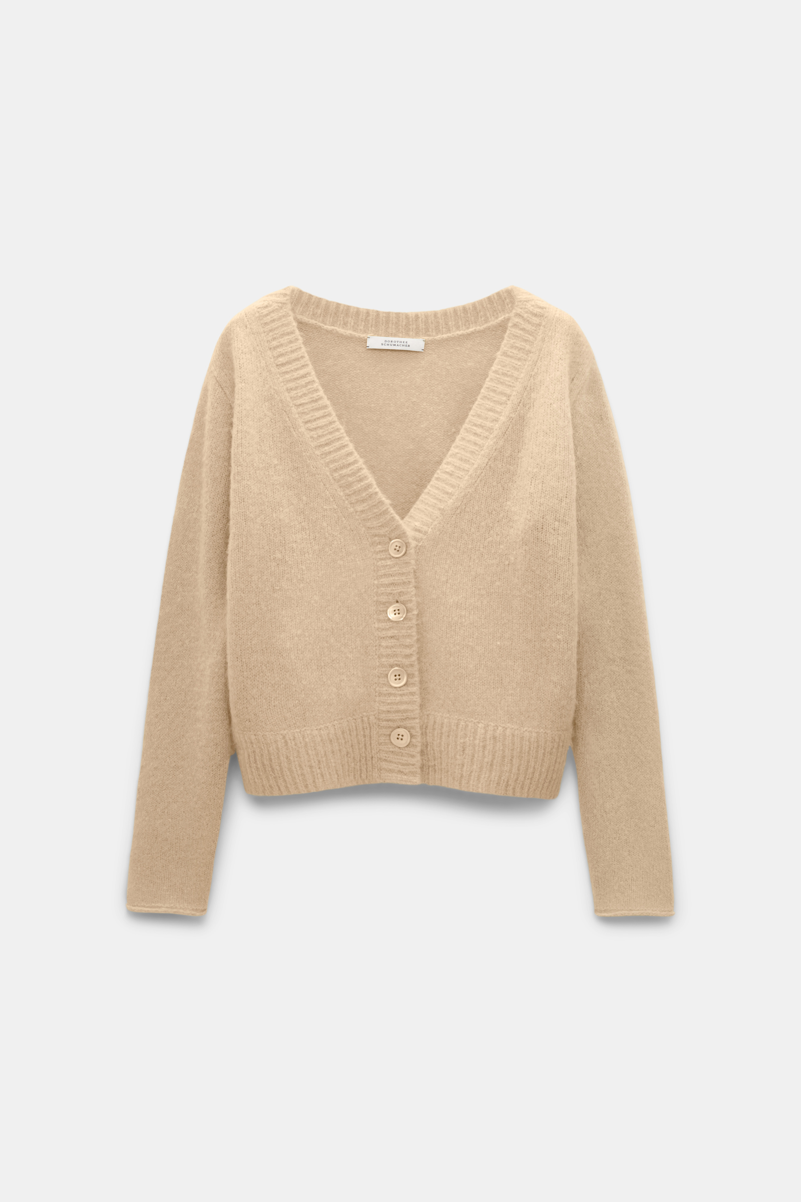 Dorothee Schumacher Besonders softer Cardigan aus Kaschmir mit V-Ausschnitt baby camel