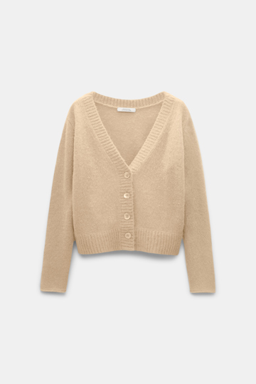 Dorothee Schumacher Besonders softer Cardigan aus Kaschmir mit V-Ausschnitt baby camel