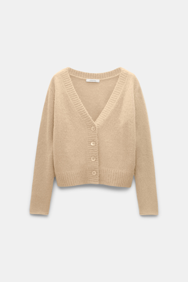 Dorothee Schumacher Besonders softer Cardigan aus Kaschmir mit V-Ausschnitt baby camel