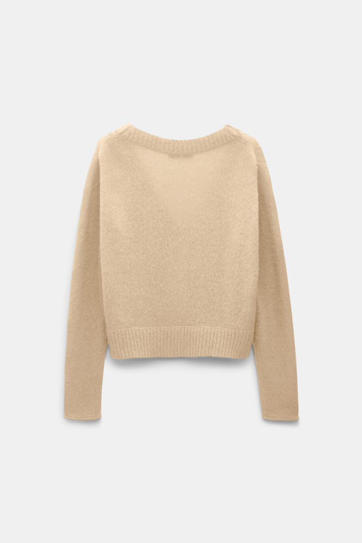 Dorothee Schumacher Besonders softer Cardigan aus Kaschmir mit V-Ausschnitt baby camel