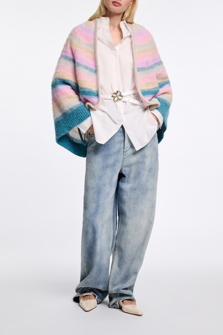 Dorothee Schumacher Besonders softer Cape-Cardigan aus Kaschmir candy stripe