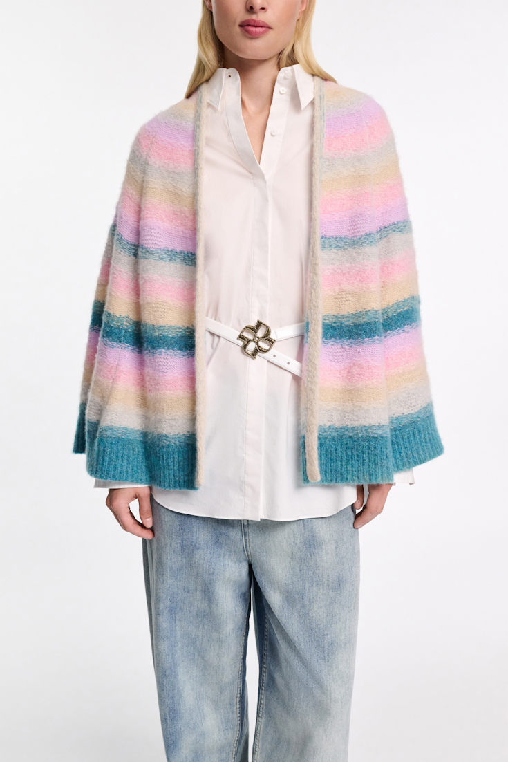 Dorothee Schumacher Besonders softer Cape-Cardigan aus Kaschmir candy stripe