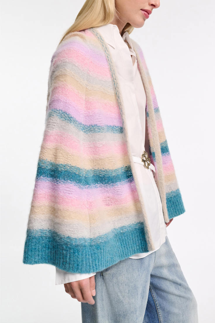 Dorothee Schumacher Besonders softer Cape-Cardigan aus Kaschmir candy stripe
