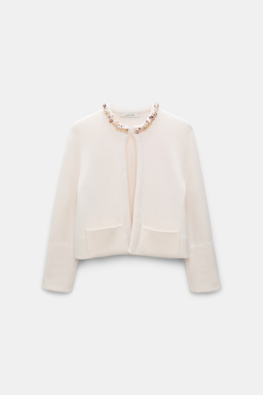 Dorothee Schumacher Cardigan aus Kaschmir mit Embellishment orchid white