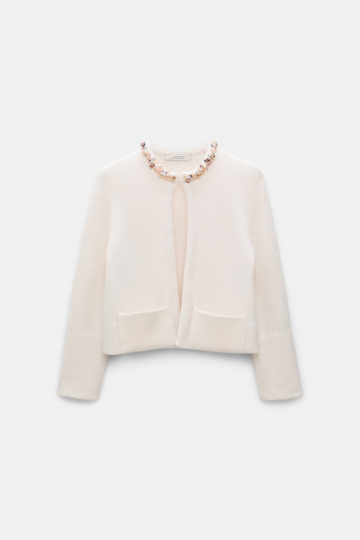 Dorothee Schumacher Cardigan aus Kaschmir mit Embellishment orchid white