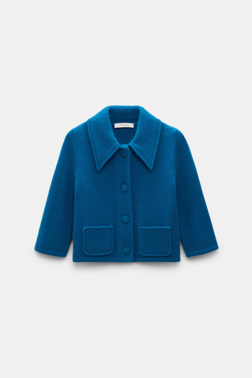Dorothee Schumacher Verkürzter Cardigan aus Merino-Kaschmir Mix blue coral