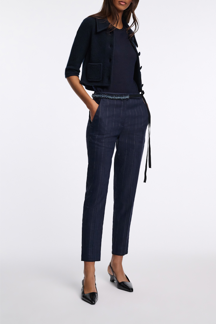 Dorothee Schumacher Verkürzter Cardigan aus Merino-Kaschmir Mix dark navy