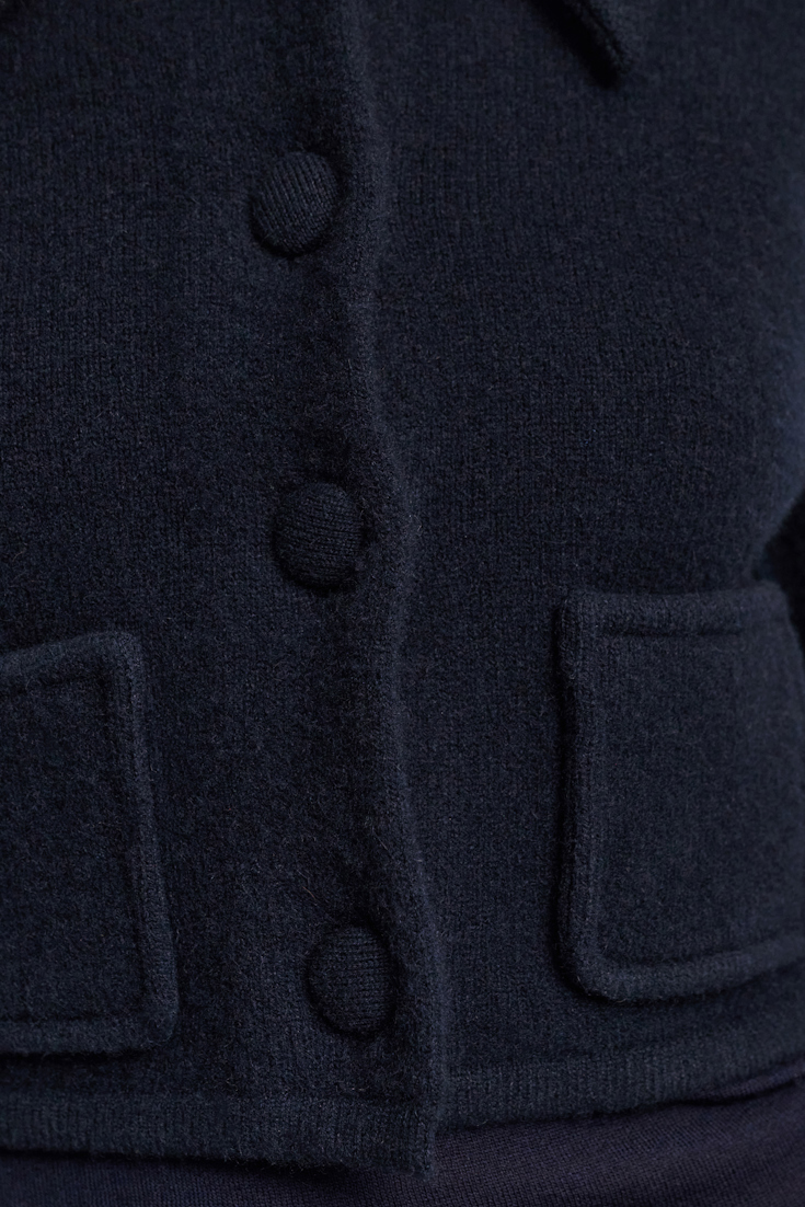 Dorothee Schumacher Verkürzter Cardigan aus Merino-Kaschmir Mix dark navy