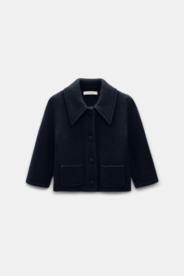 Dorothee Schumacher Verkürzter Cardigan aus Merino-Kaschmir Mix dark navy
