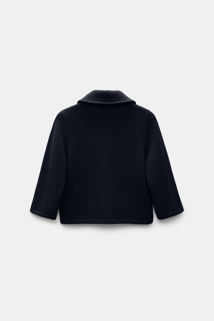 Dorothee Schumacher Verkürzter Cardigan aus Merino-Kaschmir Mix dark navy