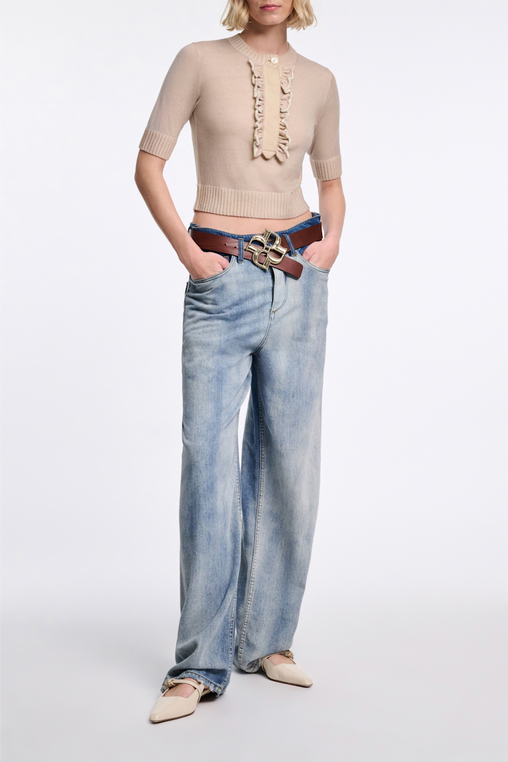 Dorothee Schumacher Woll-Kaschmir Pullover mit Volants trench
