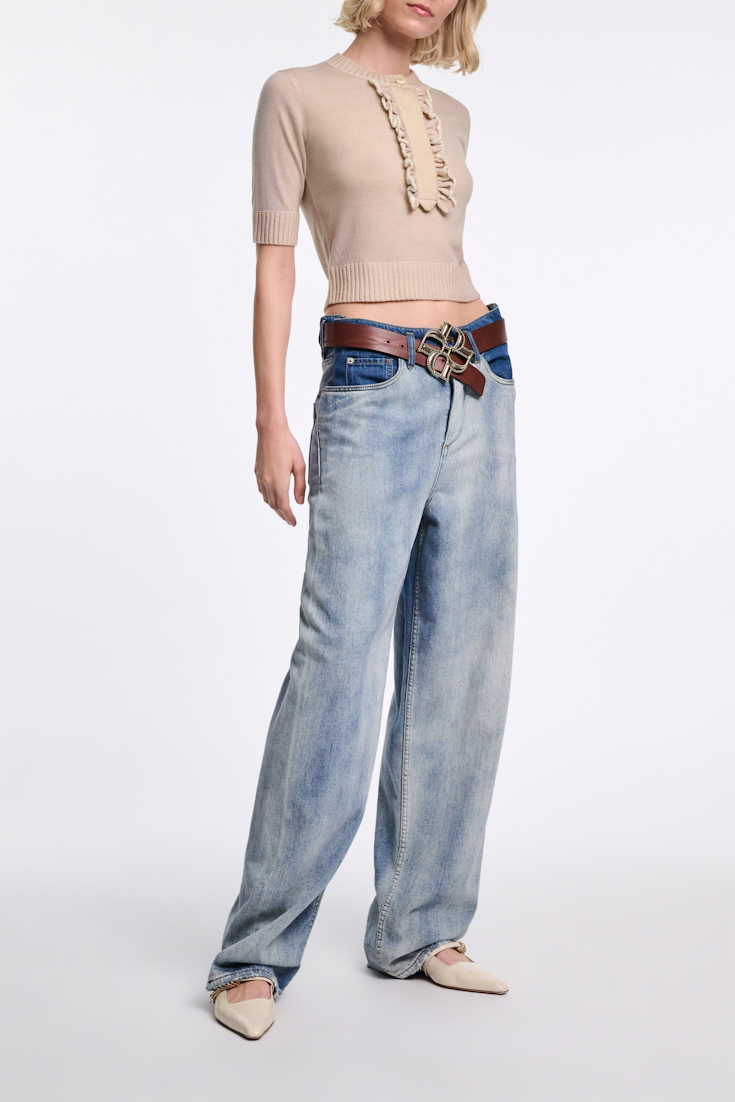 Dorothee Schumacher Woll-Kaschmir Pullover mit Volants trench