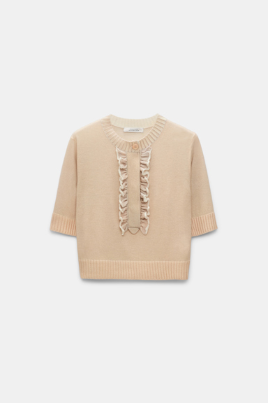 Dorothee Schumacher Woll-Kaschmir Pullover mit Volants trench