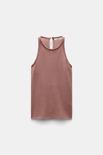 Dorothee Schumacher Tanktop mit Details aus Seidensatin burnt tan