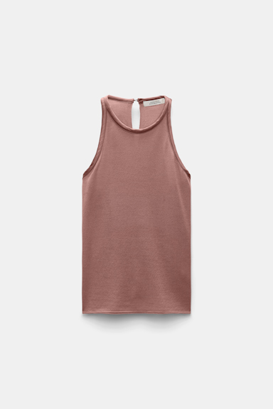 Dorothee Schumacher Tanktop mit Details aus Seidensatin burnt tan