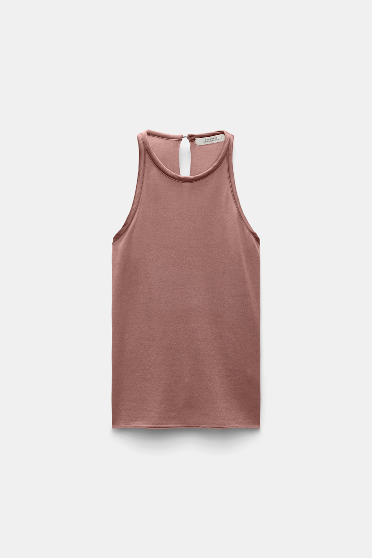 Dorothee Schumacher Tanktop mit Details aus Seidensatin burnt tan