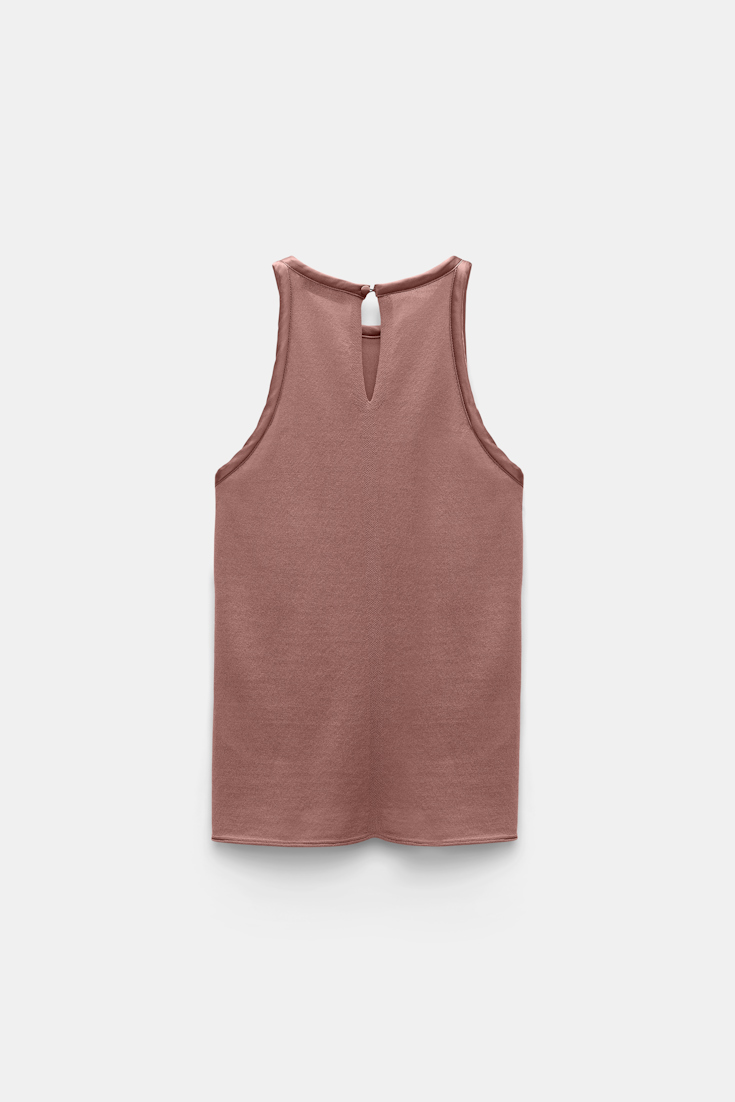 Dorothee Schumacher Tanktop mit Details aus Seidensatin burnt tan