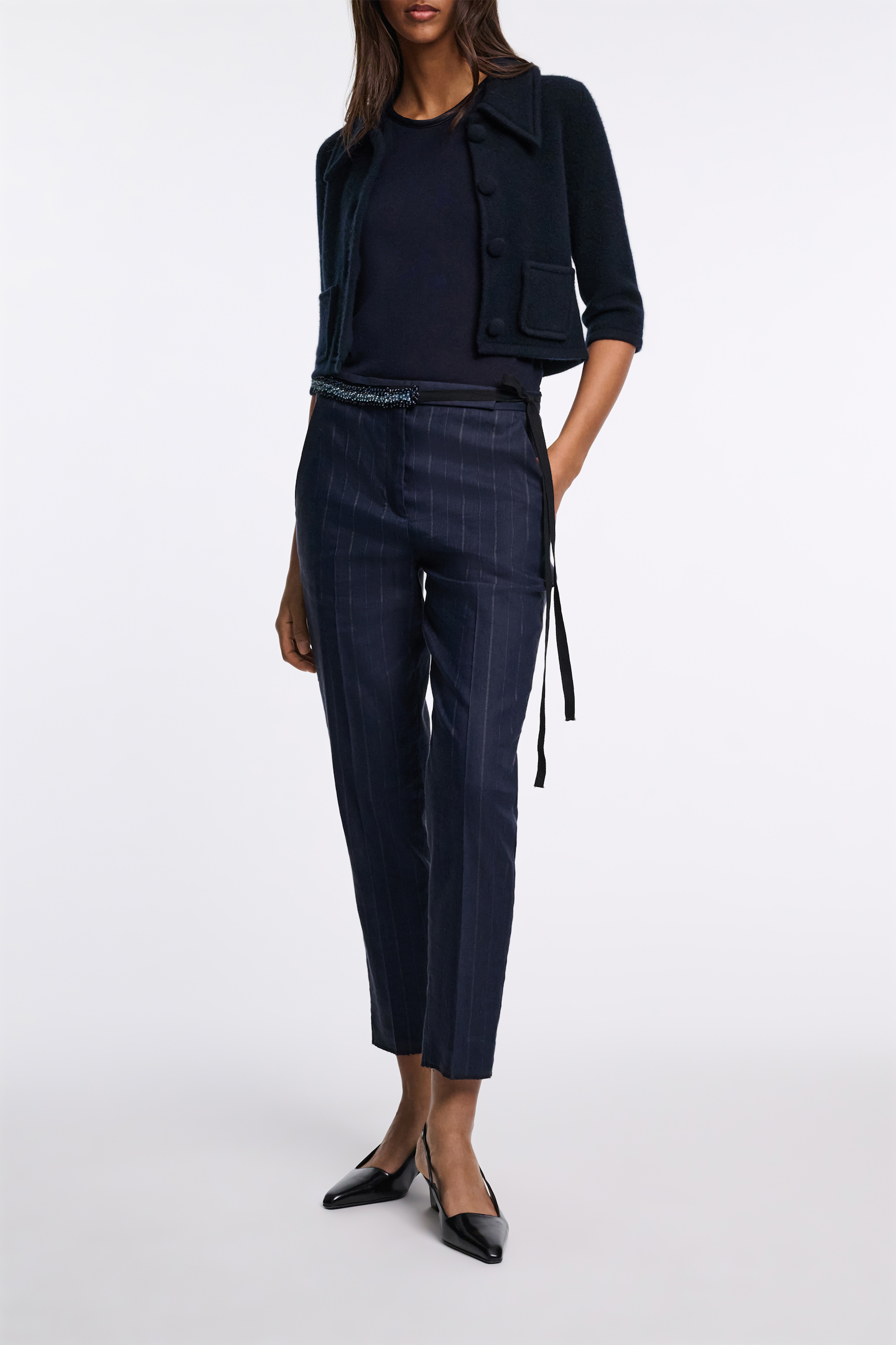 Dorothee Schumacher Tanktop mit Details aus Seidensatin dark navy