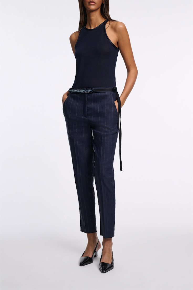 Dorothee Schumacher Tanktop mit Details aus Seidensatin dark navy