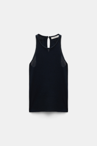 Dorothee Schumacher Tanktop mit Details aus Seidensatin dark navy