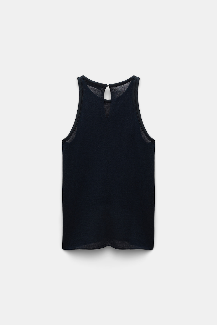 Dorothee Schumacher Tanktop mit Details aus Seidensatin dark navy